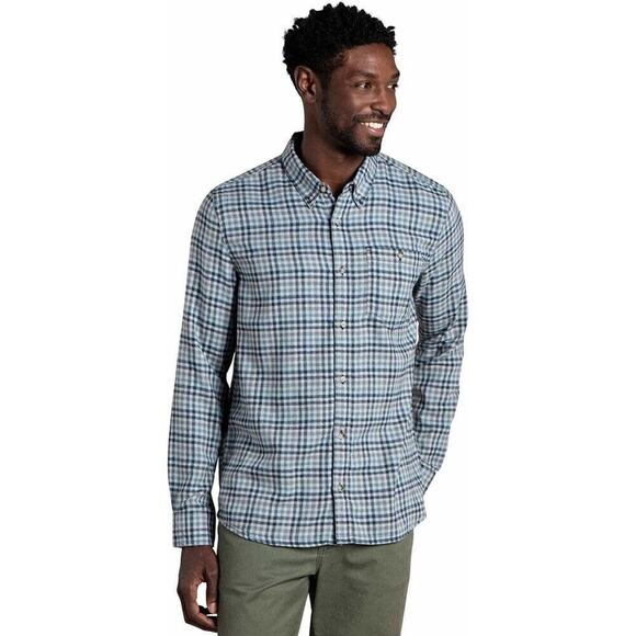 Toad & Co Men’s Airsmyth Long Sleeve Button Up Shirt Size M Blue Plaid Flannel - Picture 1 of 10